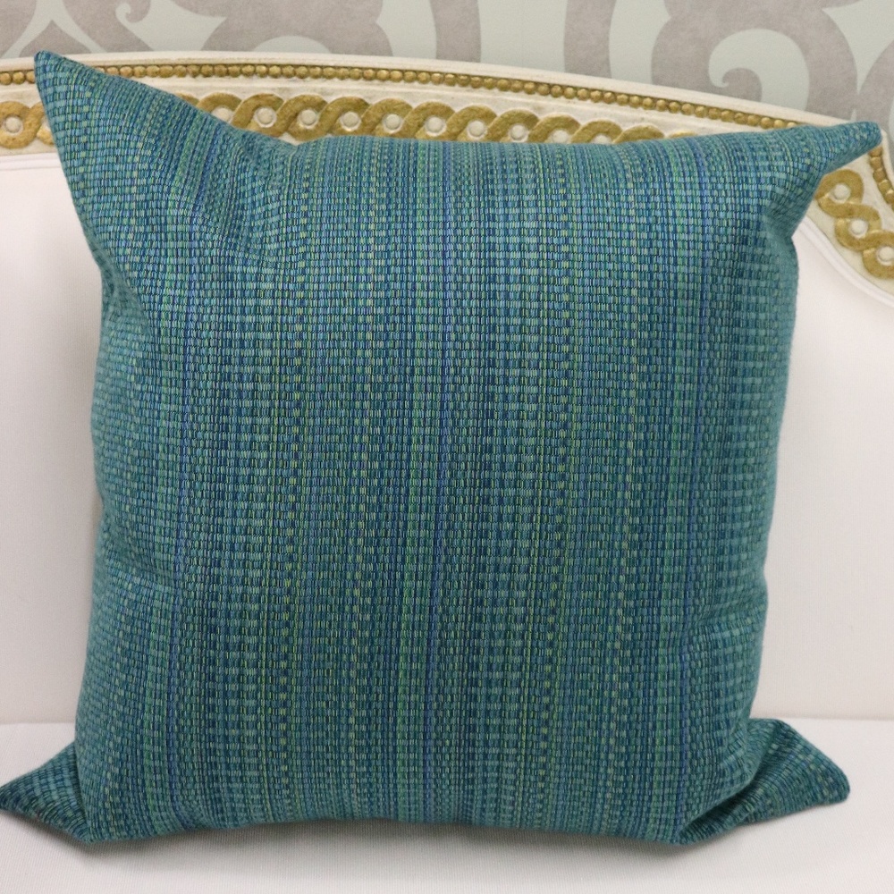 Teal Weave Pillow 22x22 Down Insert NEW